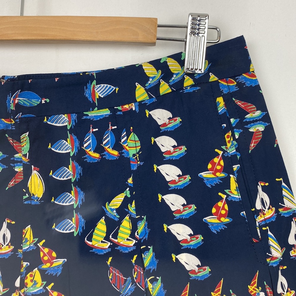 Rare J.Crew 8 Sailboat Skirt Vintage Navy Pleats Side Pockets Back Zipper - Picture 5 of 15